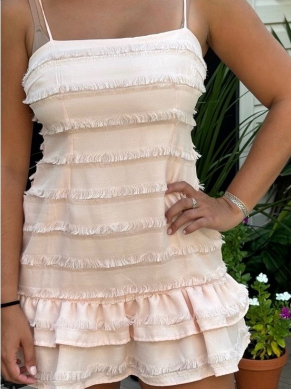 Princess Polly Blush Pink Ruffle Mini Dress